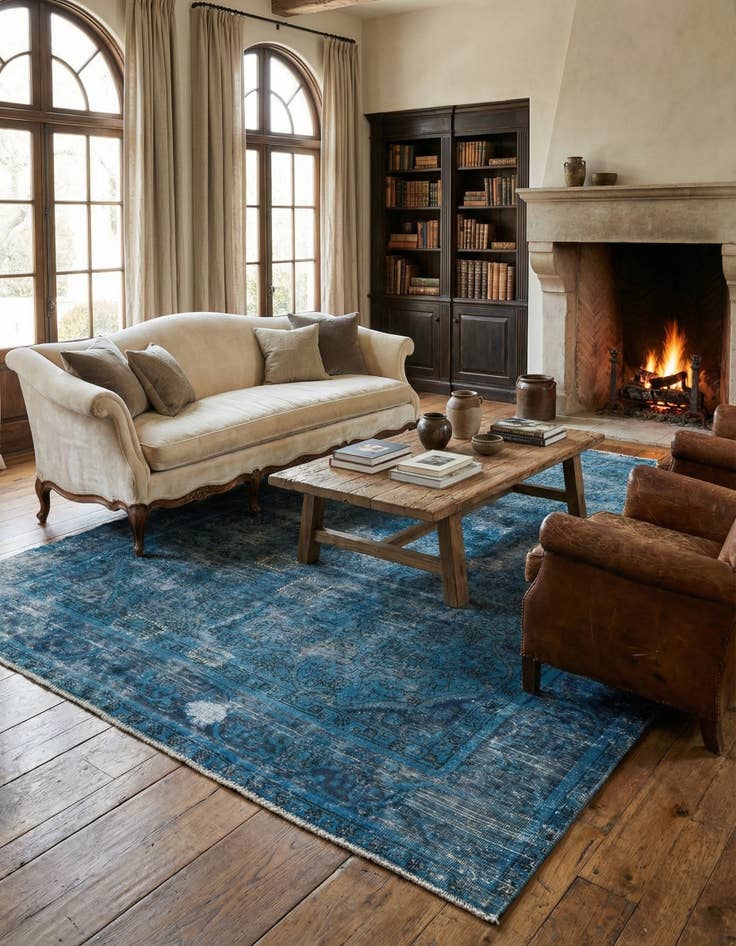 Detail image of  6' 7 x 9' 6  Hand Knotted Ultra Vintage Persian Wool Rug