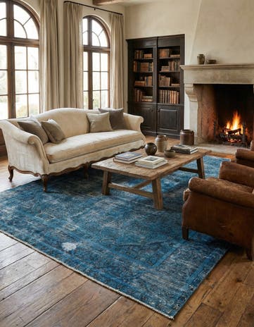 6' 7 x 9' 6 Hand Knotted Ultra Vintage Persian Wool Rug