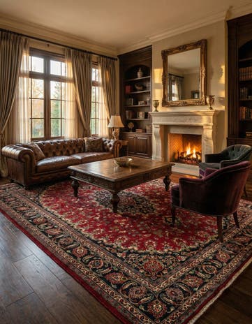 9' 9 x 12' 10 Hand Knotted Mashad Persian Wool Rug