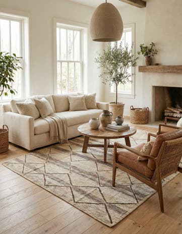 8' 1 x 9' 5 Hand Knotted Moroccan Wool Rug