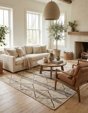 8' 1 x 9' 5 Hand Knotted Moroccan Wool Rug