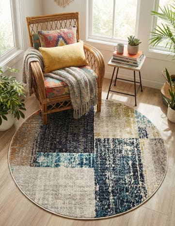 Washable Vivid Round Rug