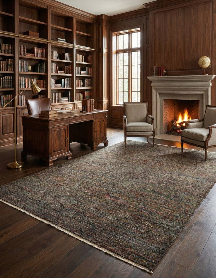 Detail image of 6' 7 x 9' 10 Agra Wool Rug