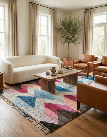 9' 2 x 12' 1 Hand Knotted Moroccan Wool Rug