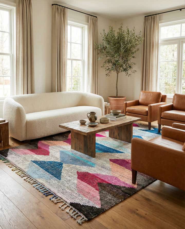 9' 2 x 12' 1 Hand Knotted Moroccan Wool Rug