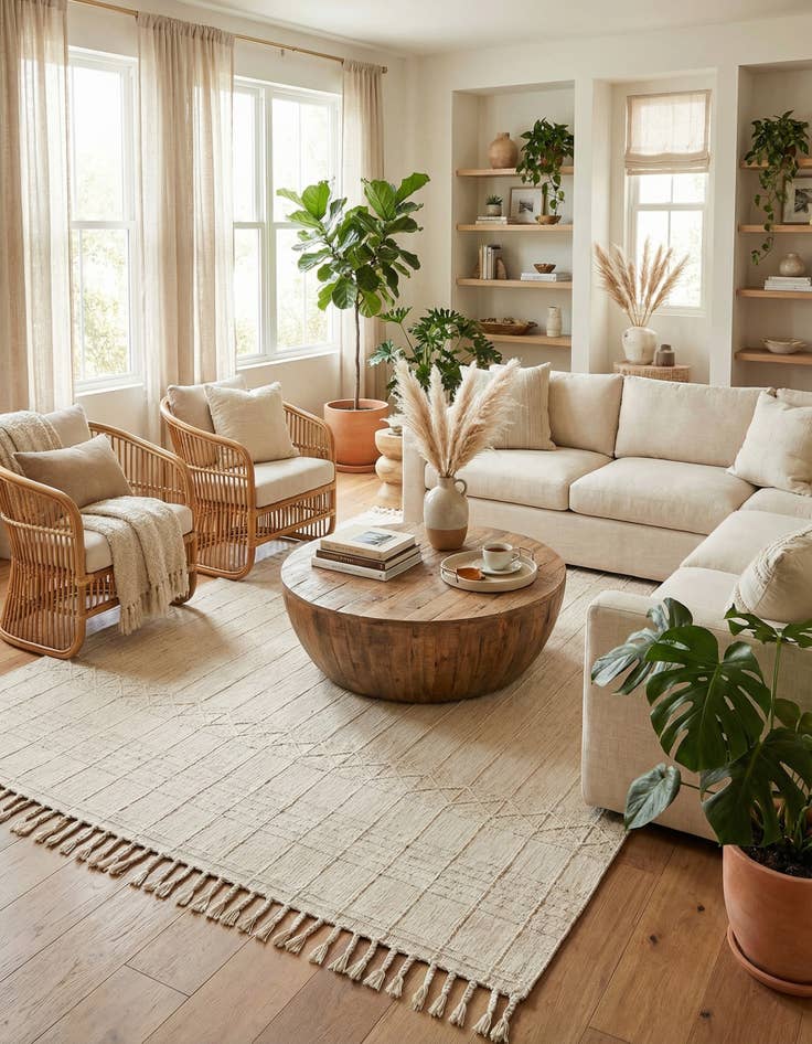 Detail image of 9' x 12' Easy-Clean Eco Bohemian Indoor / Outdoor Rug