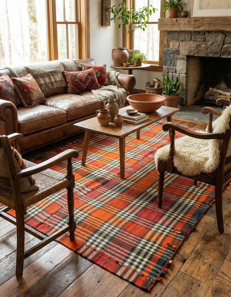 Detail image of 5' 1 x 7' 1 Jajim Wool Rug