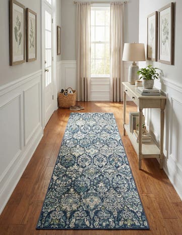 Navy Blue Charleston Runner Rug