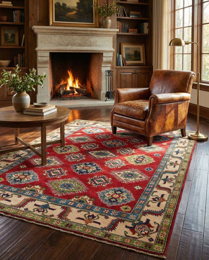 Detail image of 5' 1 x 7' 1 Hand Knotted Kazak Rug