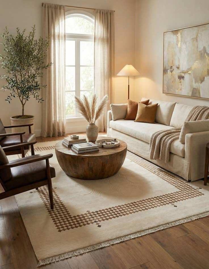 Detail image of  6' 10 x 10' 2  Hand Knotted Darya Wool Rug