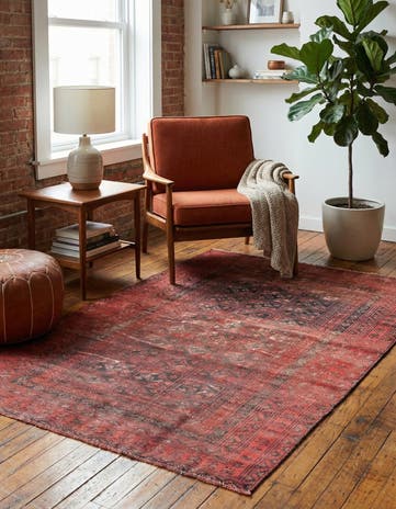 3' 9 x 5' 7 Hand Knotted Ultra Vintage Persian Wool Rug