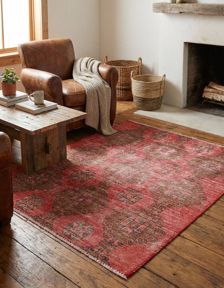 Detail image of 3' 6 x 4' 2  Hand Knotted Ultra Vintage Persian Wool Rug