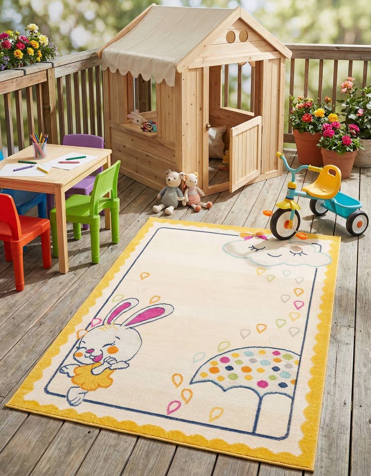 Detail image of  5' 3 x 7' 7  Washable  Indoor / Outdoor Rug