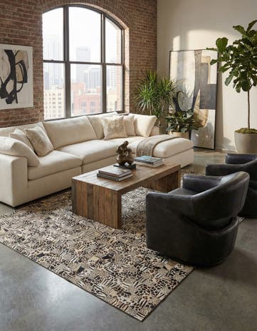 5' 1 x 8' Cowhide Leather Rug