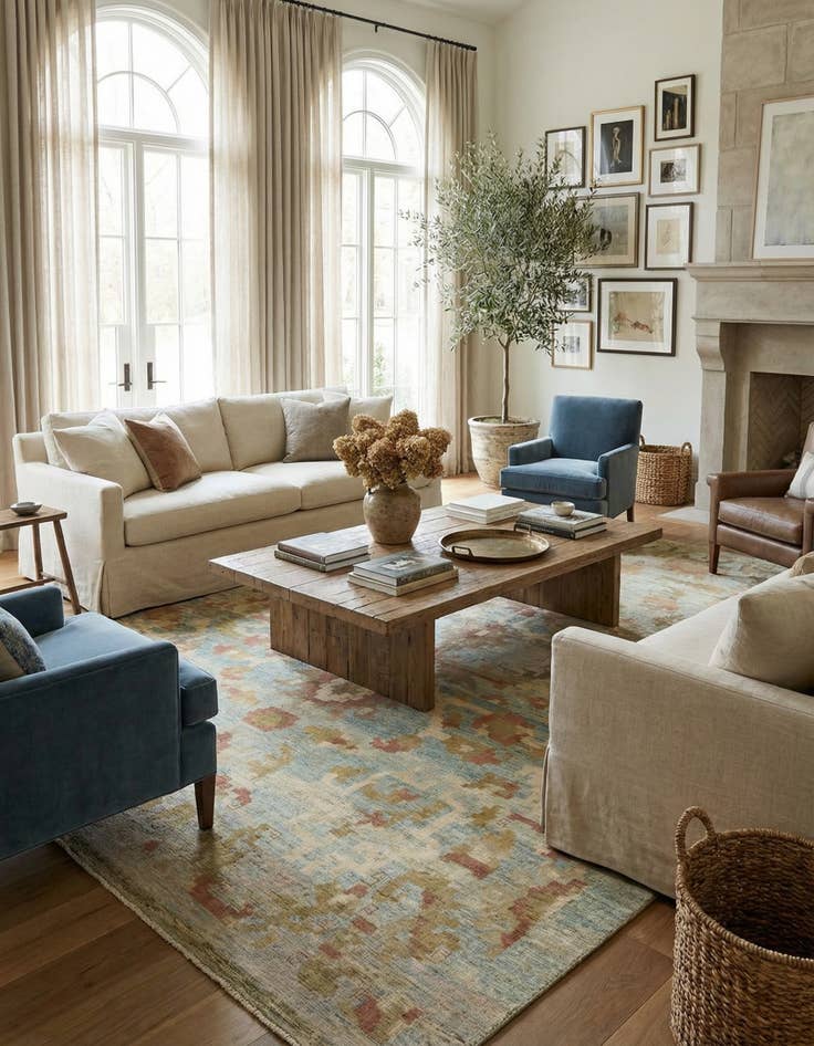 Detail image of 11' 6 x 16'  Hand Knotted Oushak Wool Rug