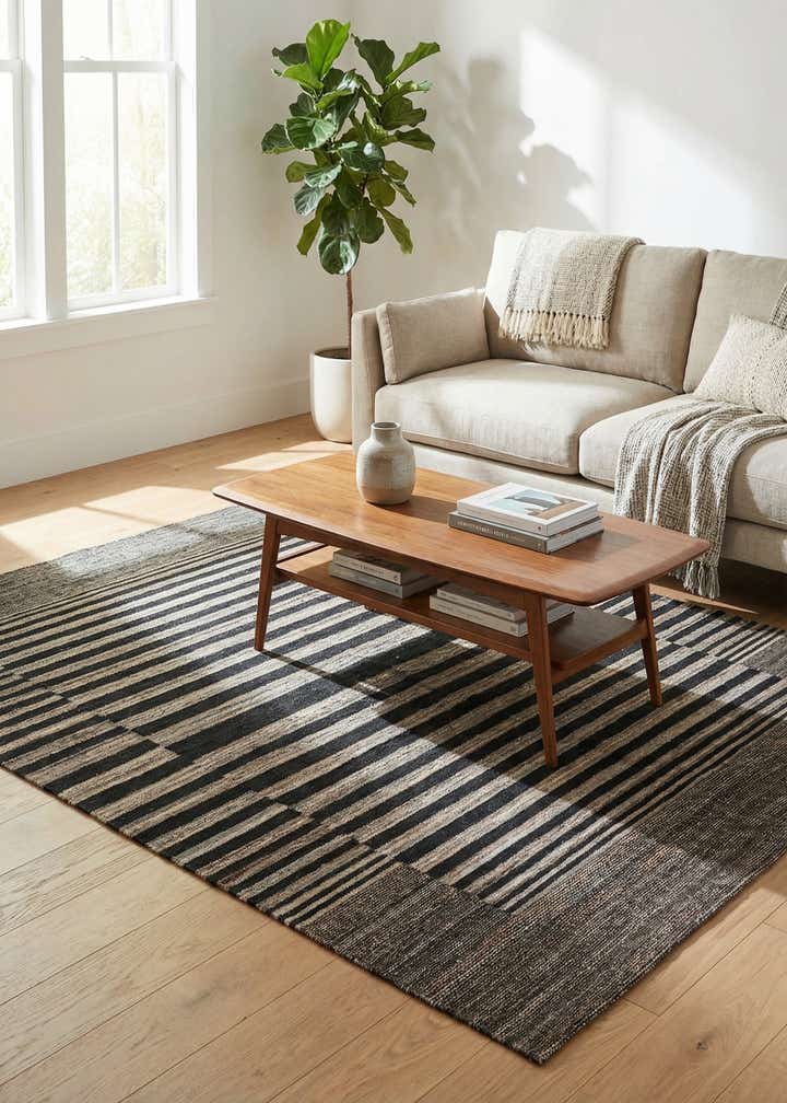 5' 2 x 6' 5 Hand Woven Kilim Modern Wool Rug
