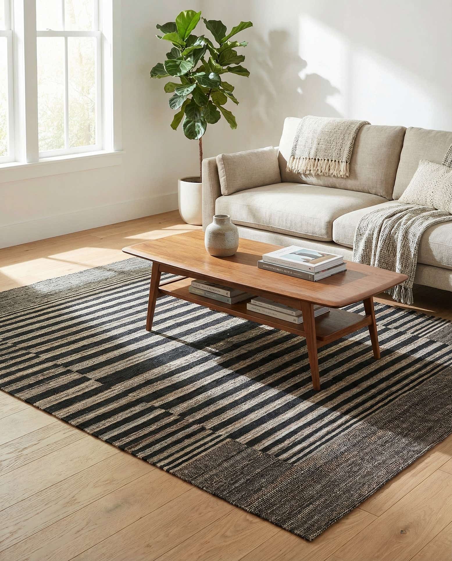 5' 2 x 6' 5 Hand Woven Kilim Modern Wool Rug