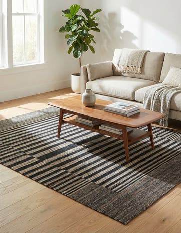 5' 2 x 6' 5 Hand Woven Kilim Modern Wool Rug