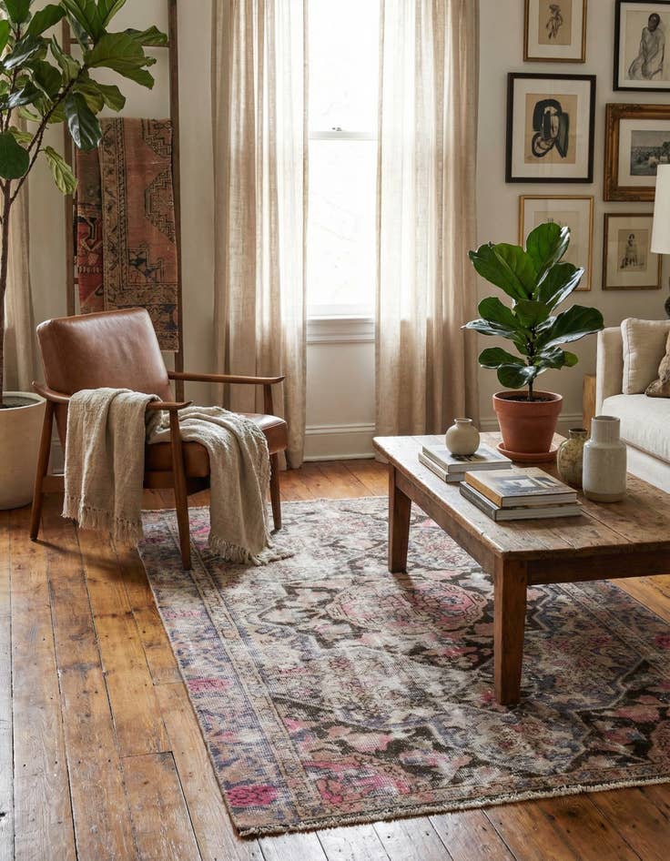 Detail image of  4' x 6' 3  Hand Knotted Ultra Vintage Persian Wool Rug