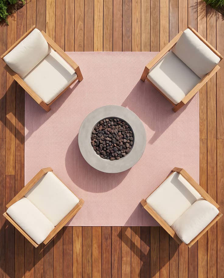 Detail image of 7' 10 x 7' 10 Easy-Clean Solid Indoor / Outdoor Square Rug