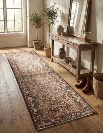 2' 10 x 9' 8 Hand Knotted Ultra Vintage Persian Wool Runner Rug