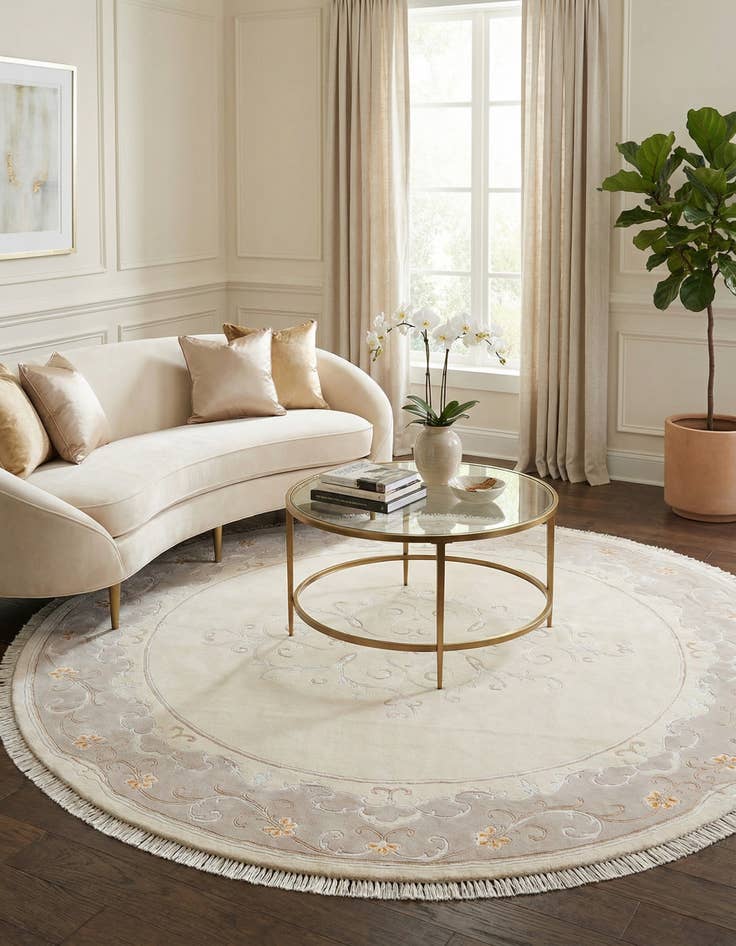 Detail image of 8' 3 x 8' 3  Hand Knotted Darya Wool Round Rug