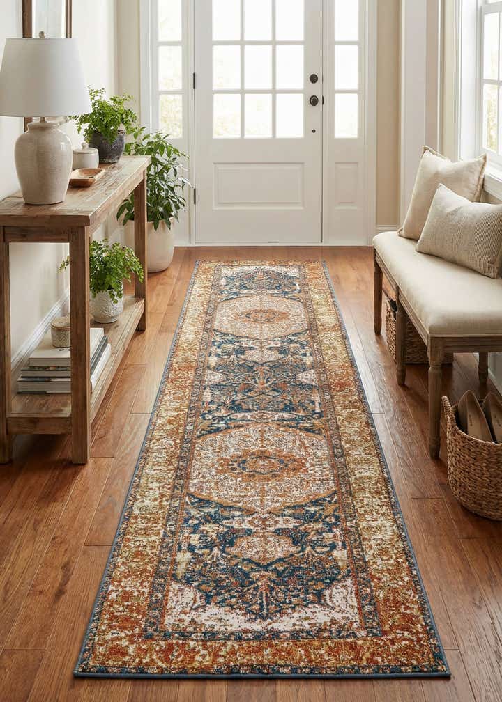 2' 7 x 10' Easy-Clean Traditional Indoor / Outdoor Runner Rug
