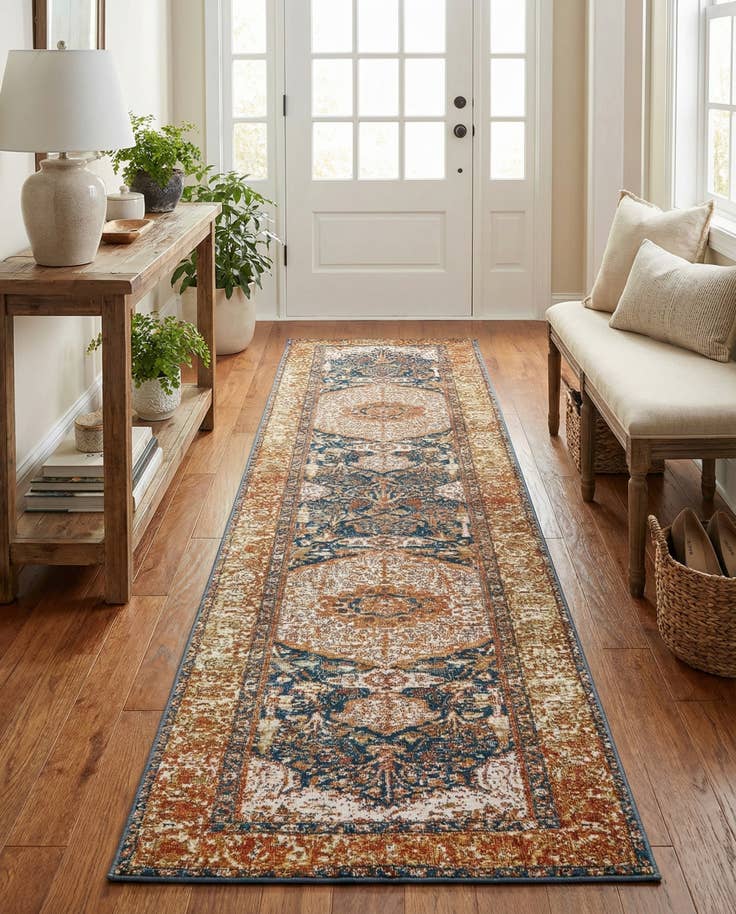 Detail image of 2' 7 x 10' Easy-Clean Traditional Indoor / Outdoor Runner Rug