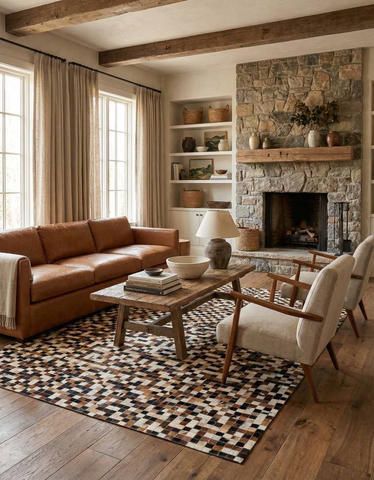 Detail image of 5' 5 x 7' 8 Cowhide Stocks Rug