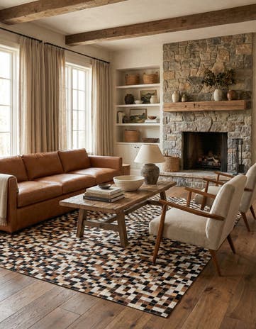 5' 5 x 7' 8 Cowhide Stocks Rug