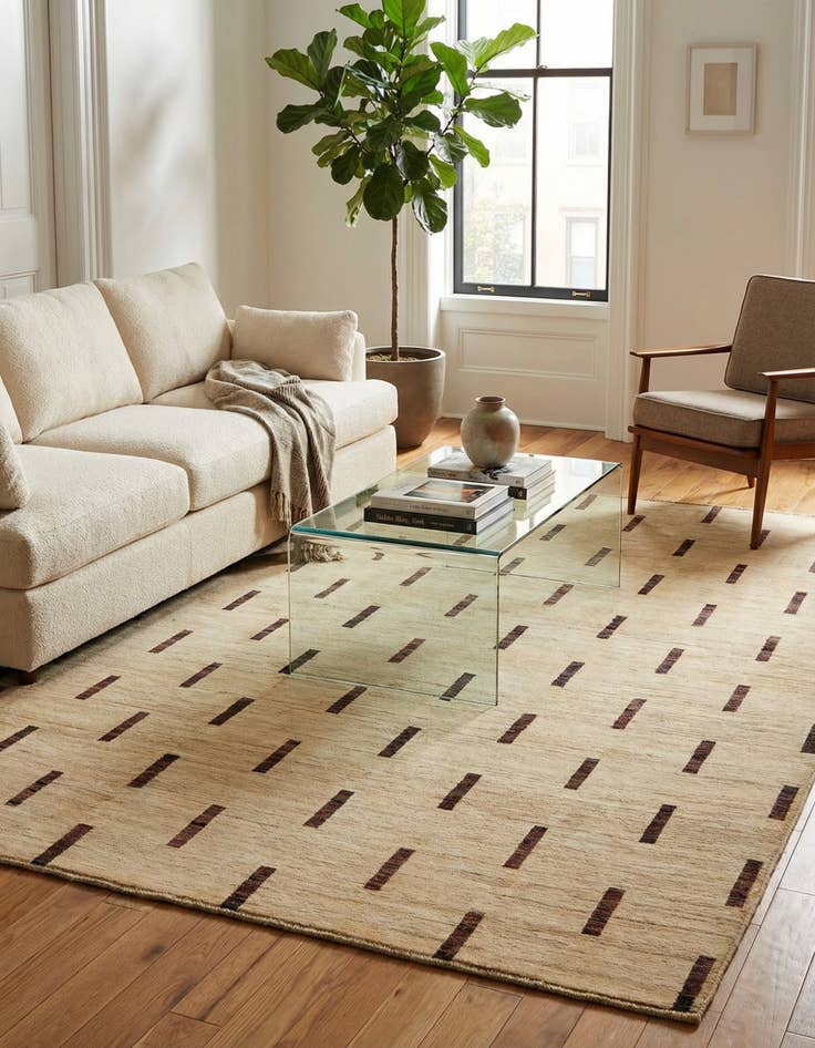 Detail image of 6' 10 x 9' 6  Hand Knotted Modern Ziegler Rug