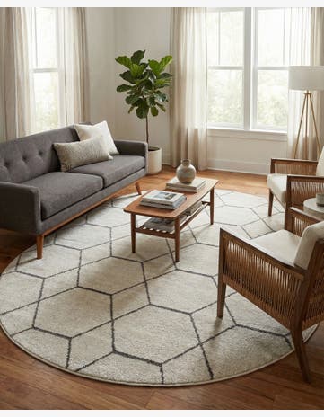 7' 10 x 10' Lattice Frieze Oval Rug