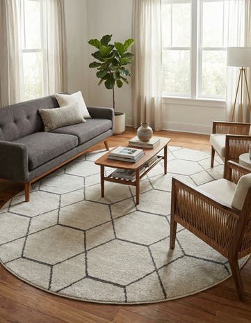 7' 10 x 10' Lattice Frieze Oval Rug