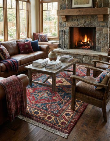 4' 11 x 7' 10 Hand Knotted Kazak Wool Rug
