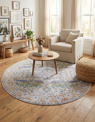 Light Gray Alexis Round Rug