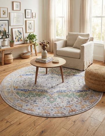 Light Gray Alexis Round Rug