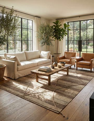 6' 1 x 9' 7 Hand Woven Kilim Modern Wool Rug