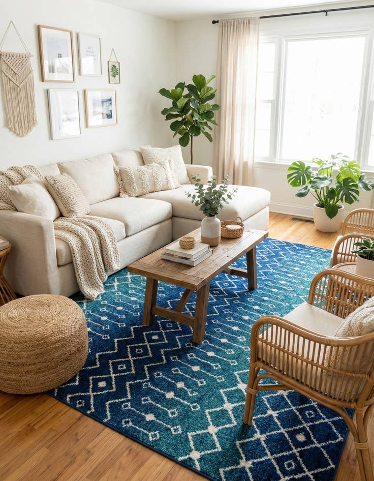 Detail image of  10' x 10' Moroccan Trellis Square Rug