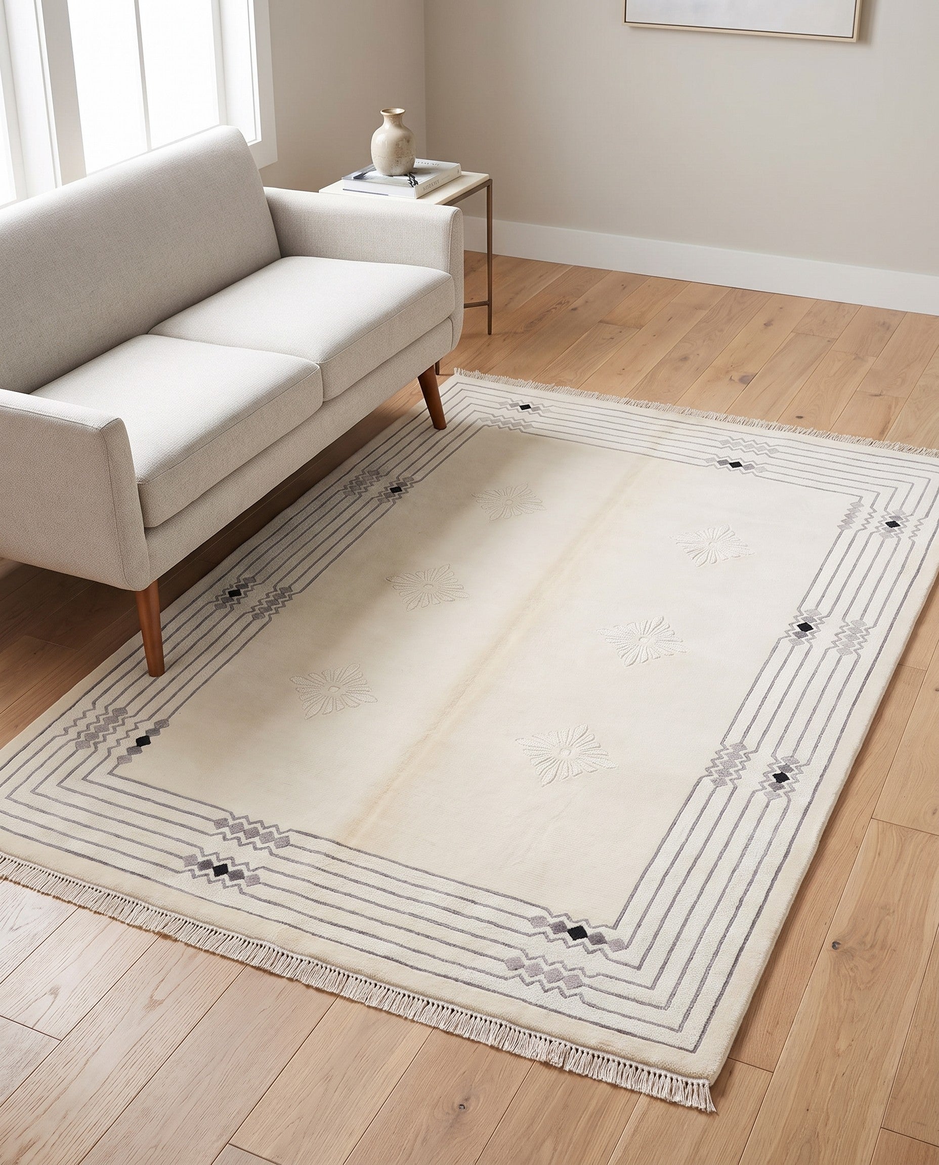 4' 10 x 6' 8 Hand Knotted Darya Wool Rug