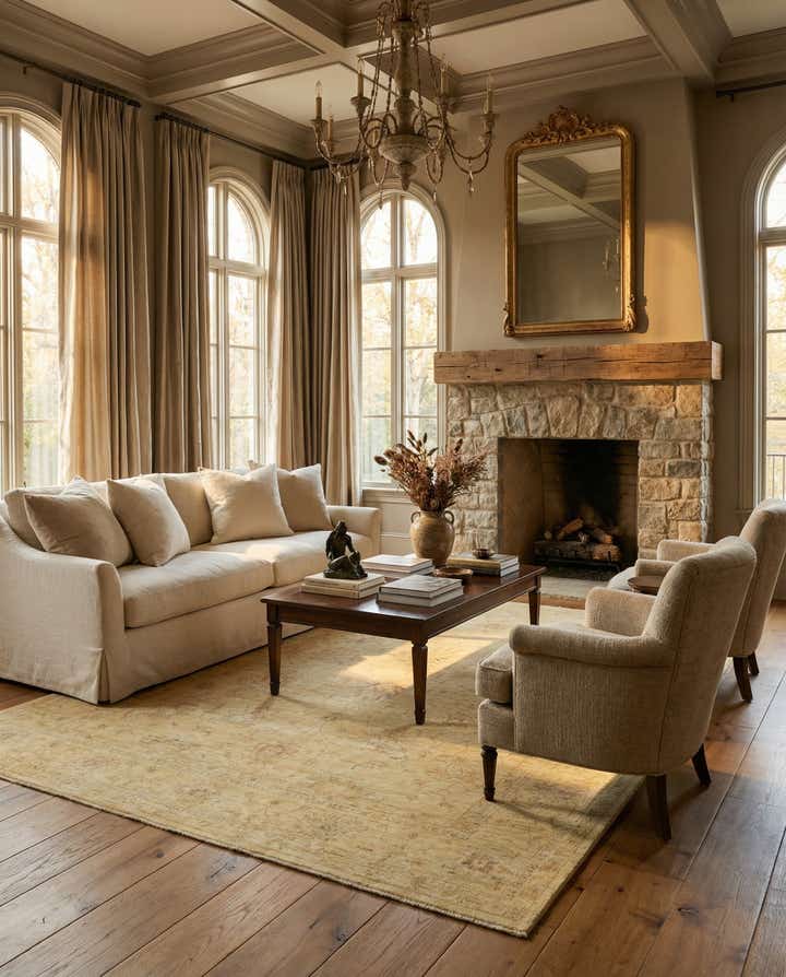 7' x 9' 5 Hand Knotted Peshawar Ziegler Rug