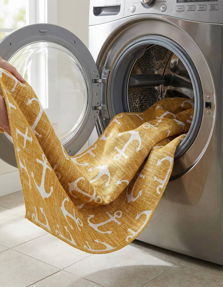 Detail image of 2' x 8'  Washable Coastal Indoor / Outdoor Runner Rug