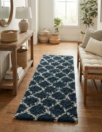 2' x 6' Lattice Shag Runner Rug