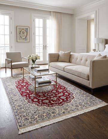 4' 10 x 8' Hand Knotted Nain Persian Rug