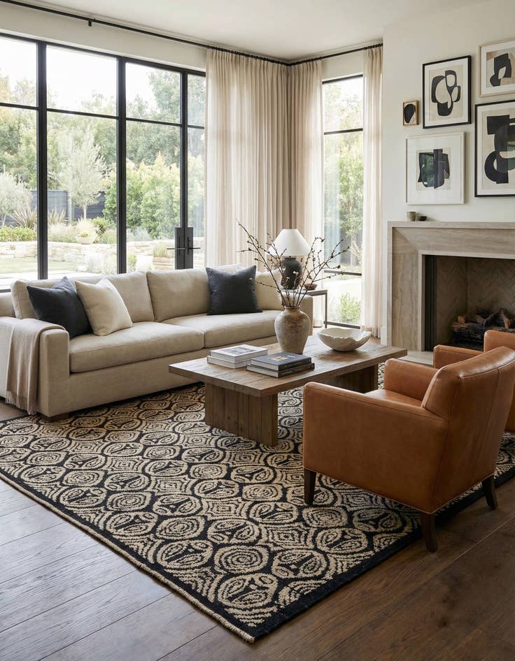 Detail image of 9' 4 x 12' 8  Hand Knotted Darya Wool Rug