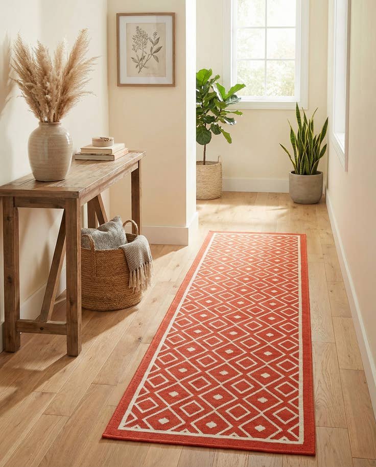 Detail image of 2' x 8' Easy-Clean Trellis Indoor / Outdoor Runner Rug
