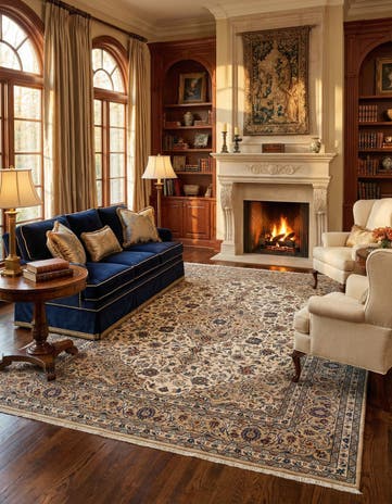 7' 11 x 11' Kashan Wool Rug