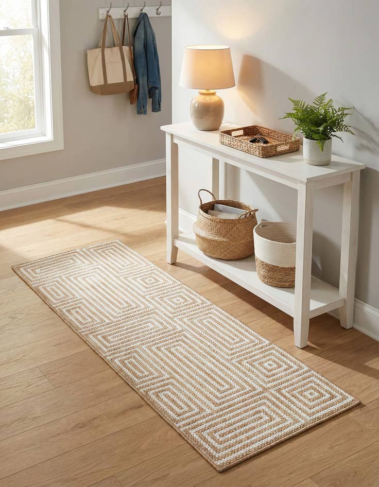 Detail image of  2' x 6'  Washable Modern Indoor / Outdoor Runner Rug