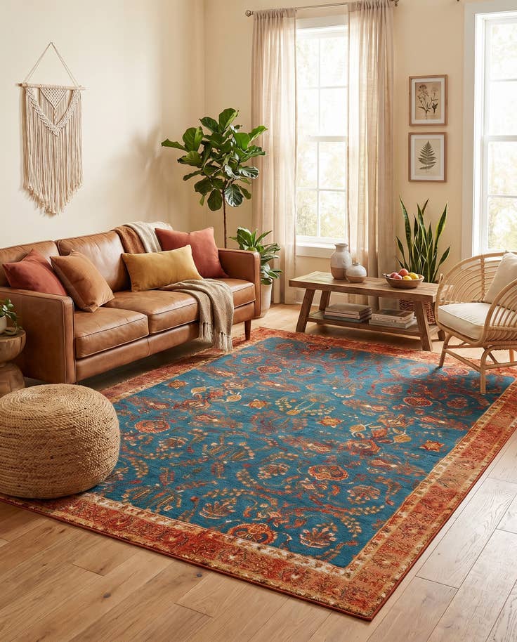 Detail image of 9' x 12' Easy-Clean Traditional Indoor / Outdoor Rug
