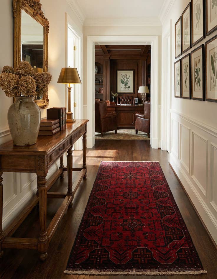 Detail image of  2' 8 x 6' 4  Hand Knotted Khal Mohammadi Wool Runner Rug