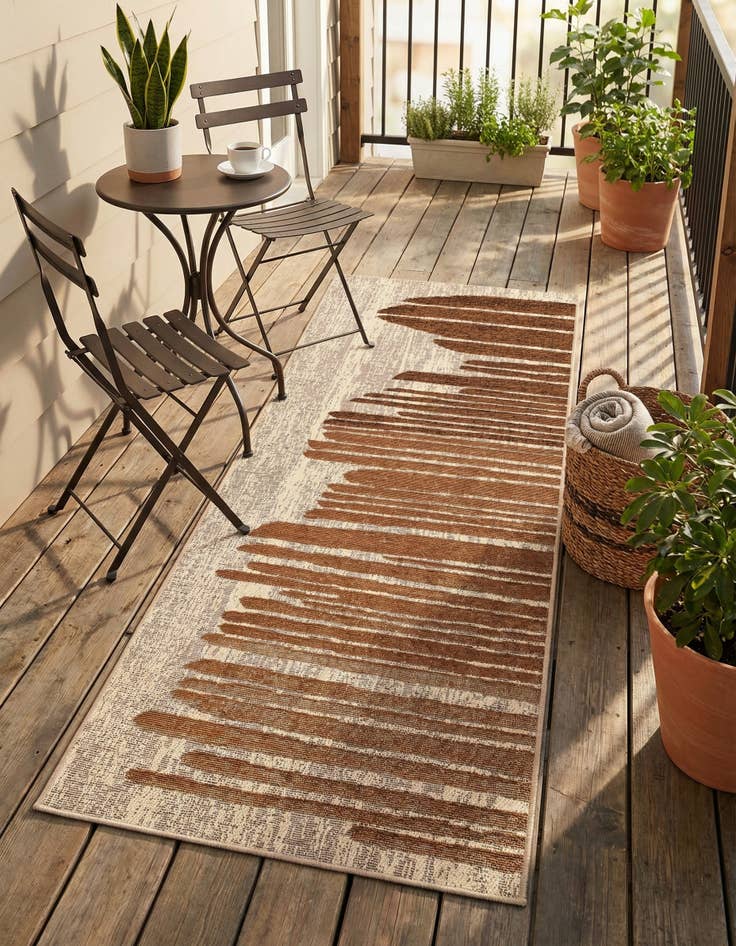 Detail image of 2' x 5'  Washable Modern Indoor / Outdoor Runner Rug